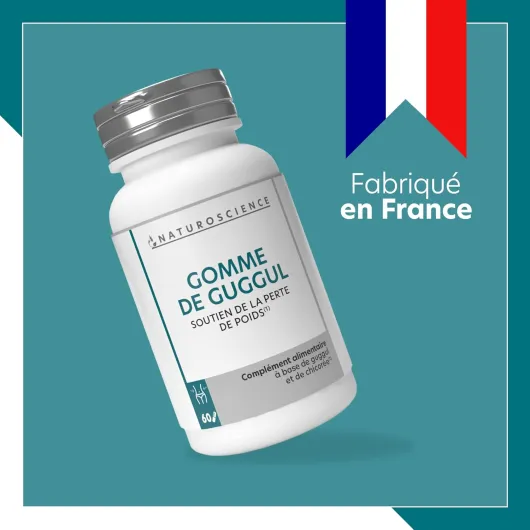 Guggul - Complément Alimentaire Confort Digestif, Régime et Perte de Poids - Extrait de Guggul et Chicorée - Fabrication Française - 60 Gélules