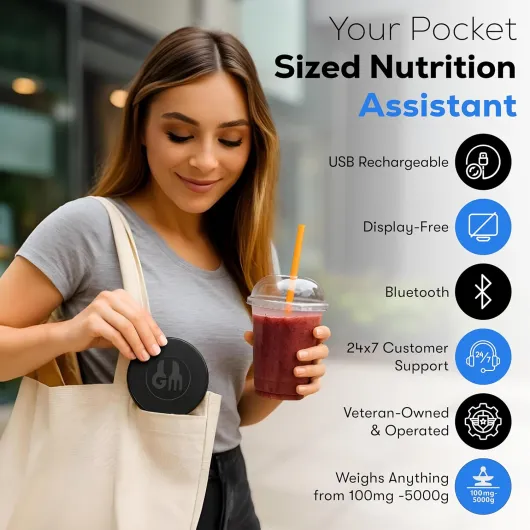 Balance alimentaire portable avec calculatrice nutritionnelle - Taille de voyage rechargeable pour perte de poids, nutrition, calories, diabète, préparation des repas - Balance de cuisine